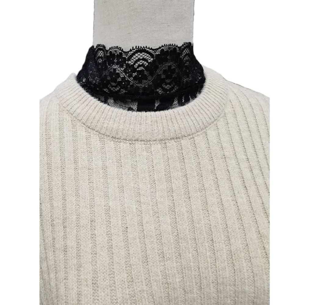 Amazon.com: Booluee Floral Lace Turtleneck Half Blouse